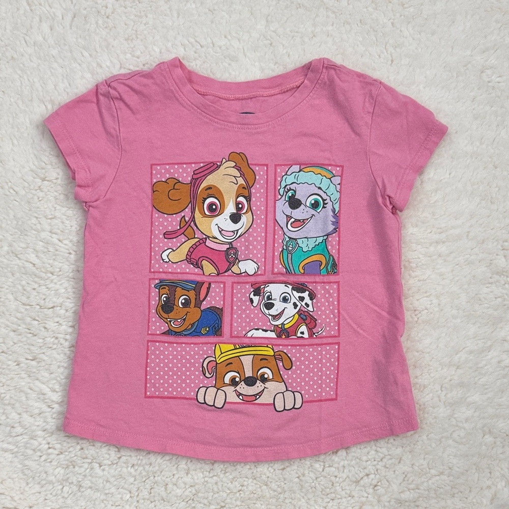 Pink Kids Shirt with Paw Patrol Characters